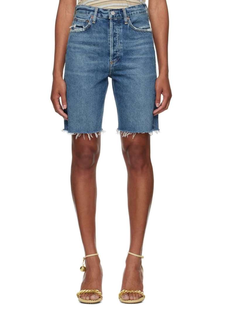 AGOLDE Blue 90's Denim Shorts SSENSE