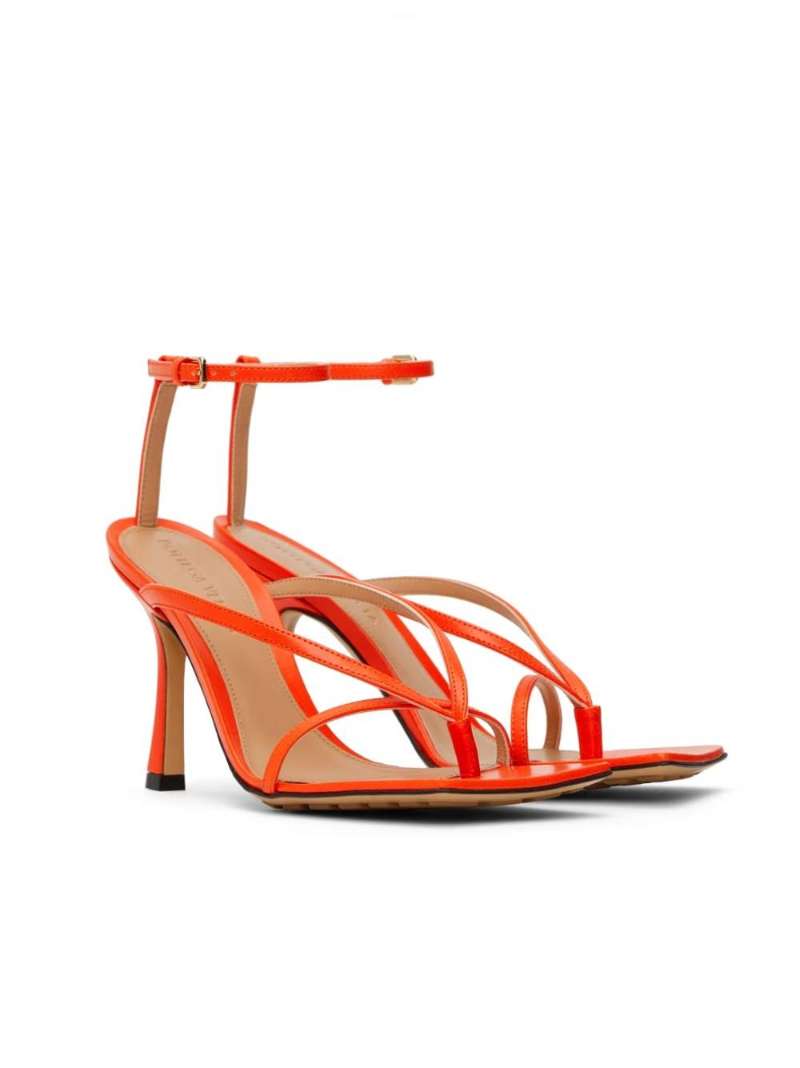 Bottega Veneta Orange Stretch Strap Sandals  SSENSE