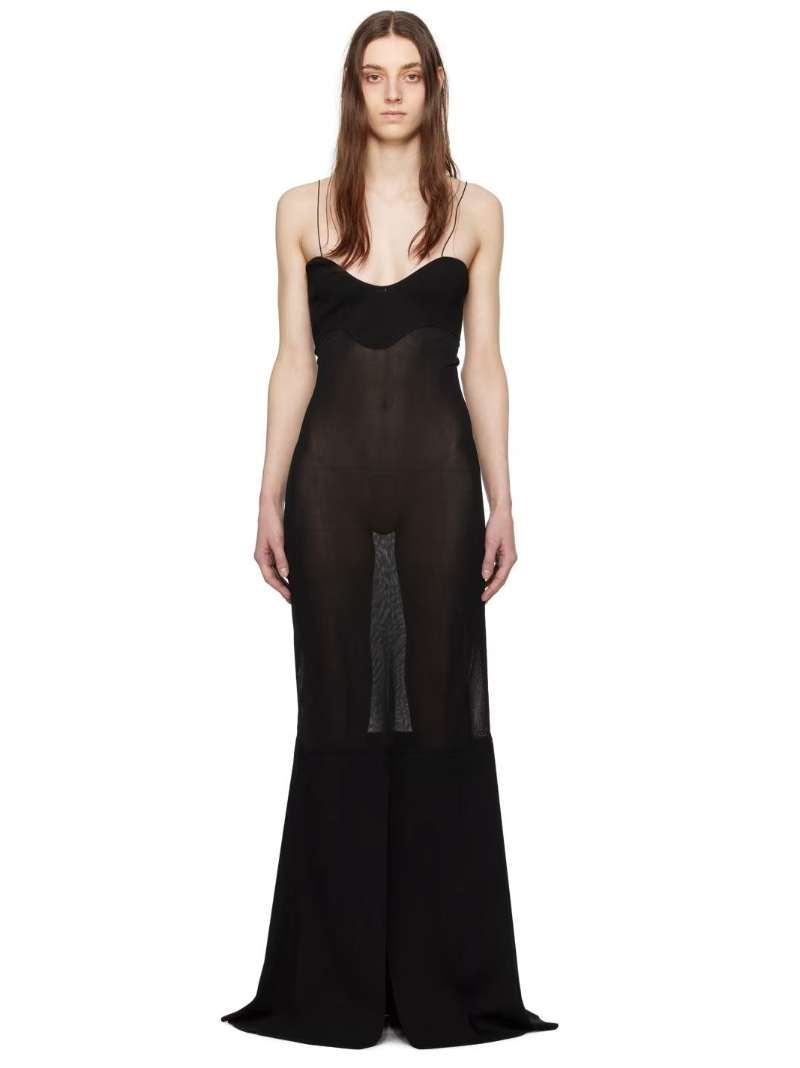 JACQUEMUS Black Les Sculptures 'La robe Fino' Maxi Dress  SSENSE