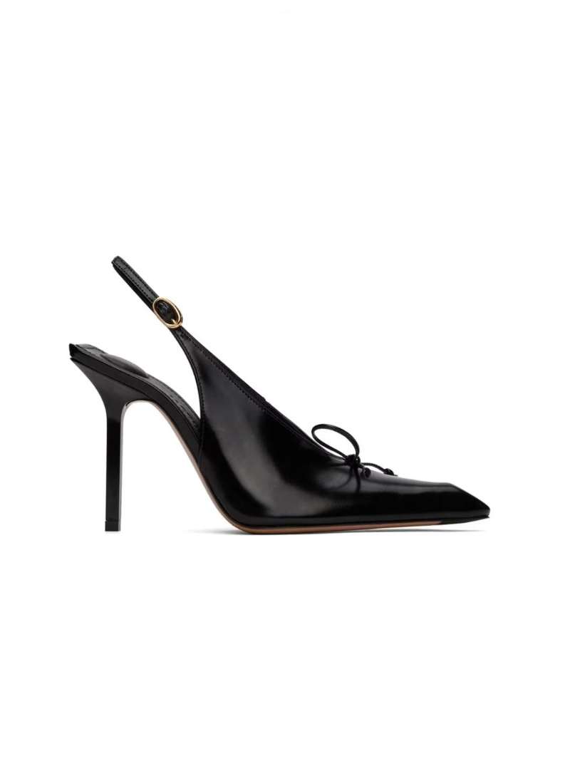 JACQUEMUS Black Les Sculptures 'Les slingbacks Cubisto hautes' Heels  SSENSE