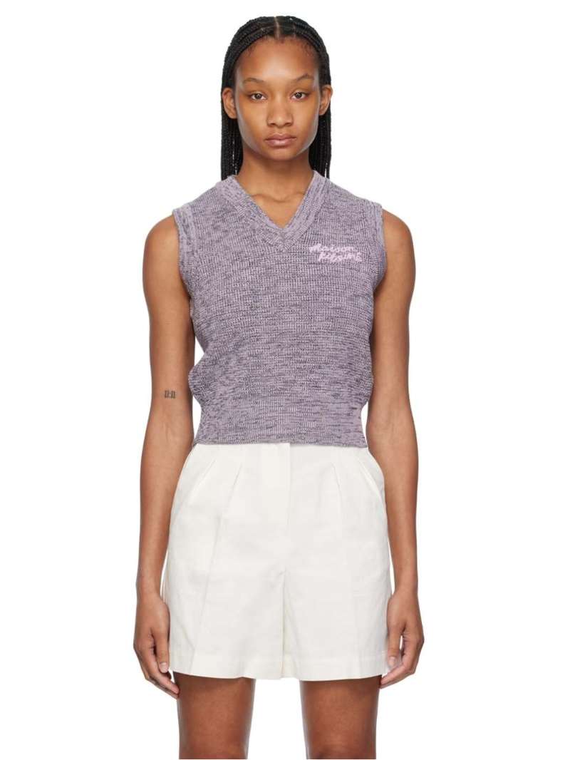 Maison Kitsuné Purple Handwriting Vest  SSENSE