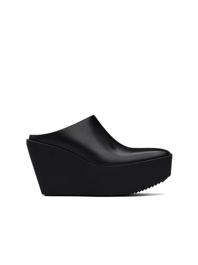 Black Sliver Platform Mules  SSENSE