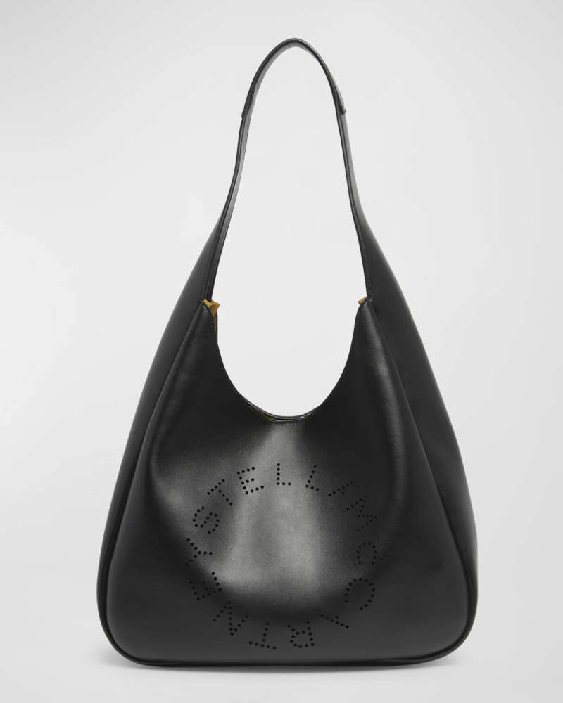 Stella McCartney Large Logo Vegan Leather Hobo Bag Neiman Marcus