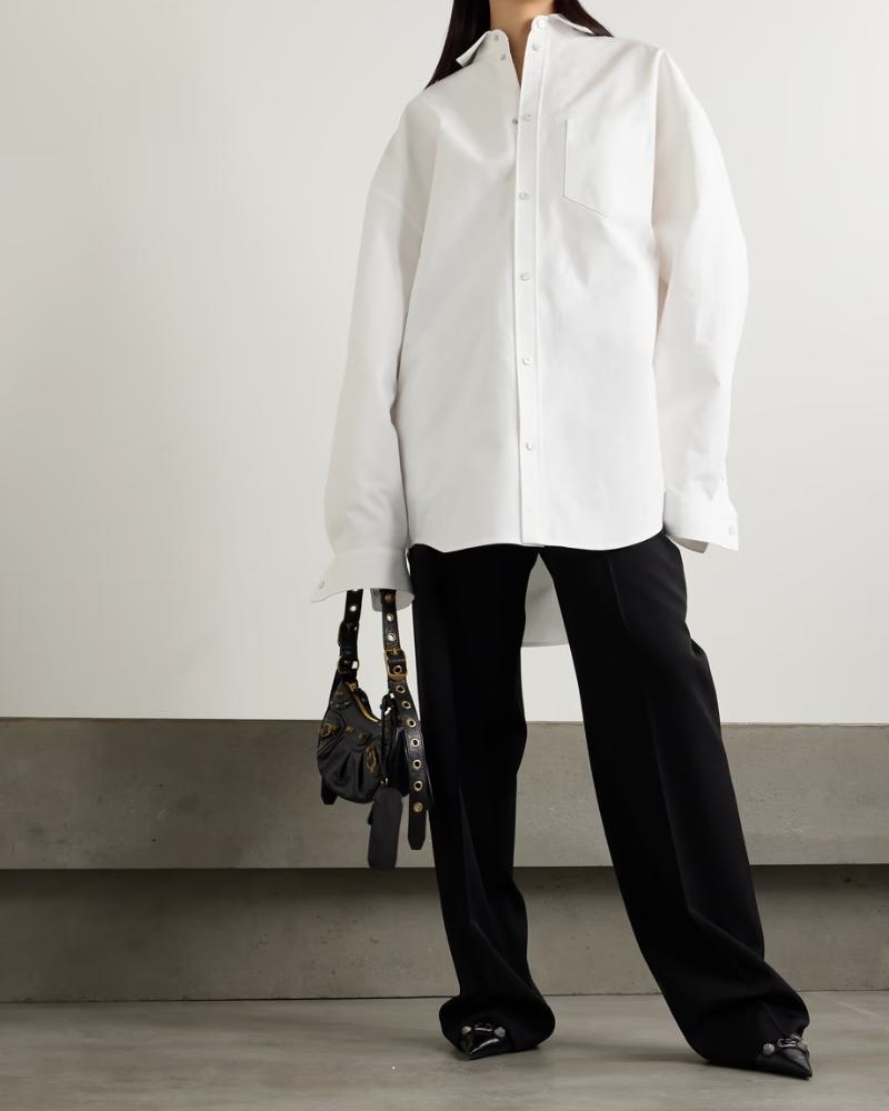 BALENCIAGA Oversized cotton-poplin shirt NET-A-PORTER