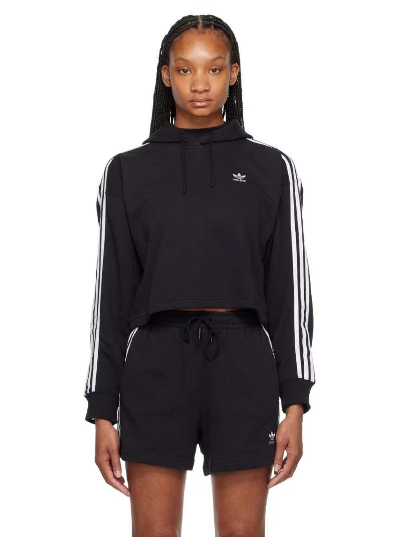 Black Adicolor 3-Stripes Hoodie by adidas Originals on Sale SSENSE