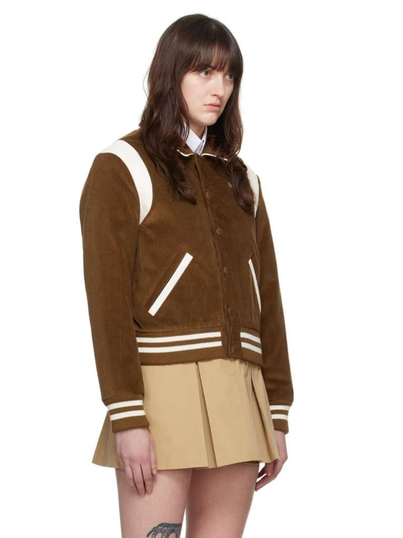 Brown SR Sport Jacket by Sporty & Rich on Sale SSENSE