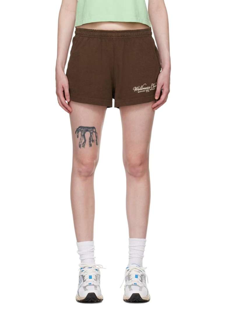 Sporty & Rich Brown '1800 Health' Shorts  SSENSE