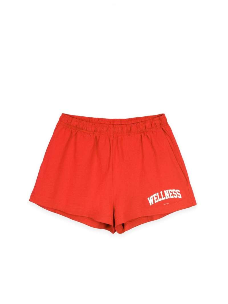 Sporty & Rich Red Disco Wellness Club-print Shorts - Farfetch