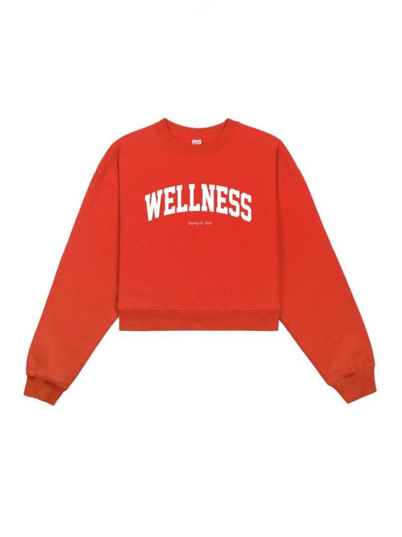 Sporty & Rich Red Wellness Ivy Cropped Sweatshirt - Farfetch