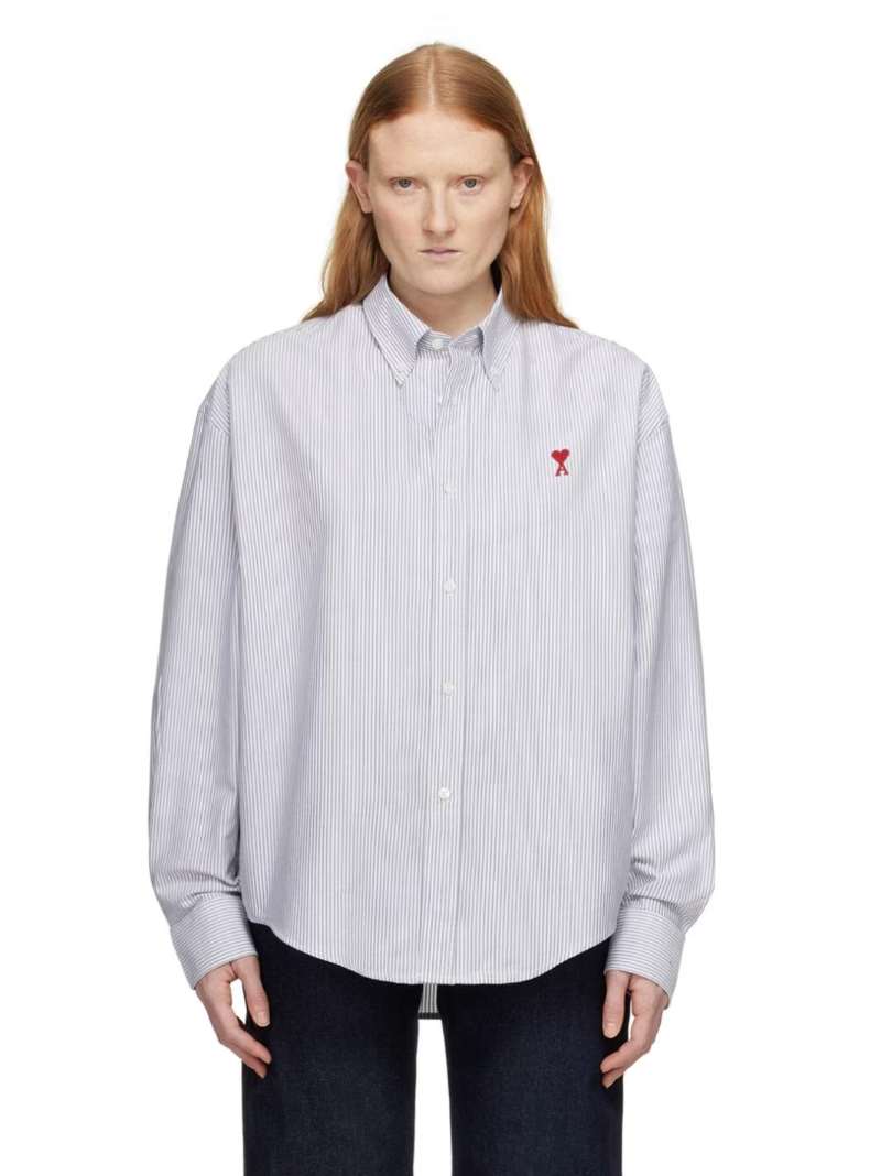 White Ami de Cœur Shirt by AMI Paris on Sale