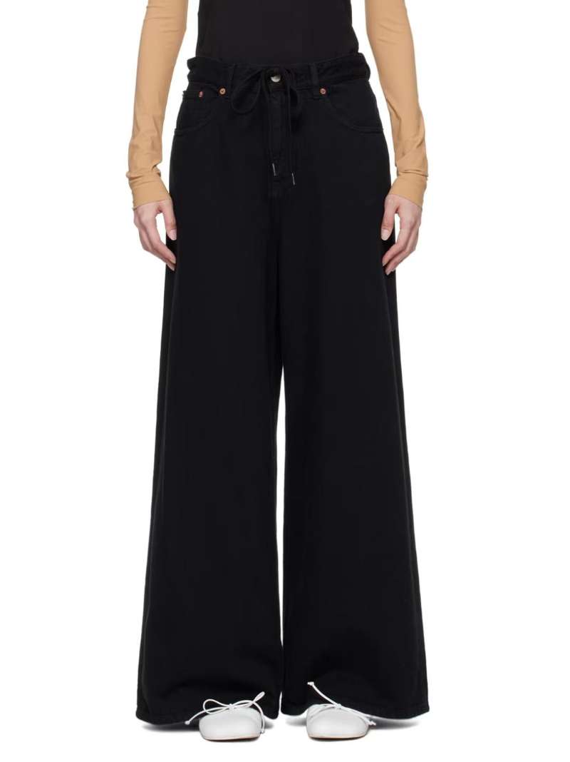 MM6 Maison Margiela Black Drawstring Jeans SSENSE