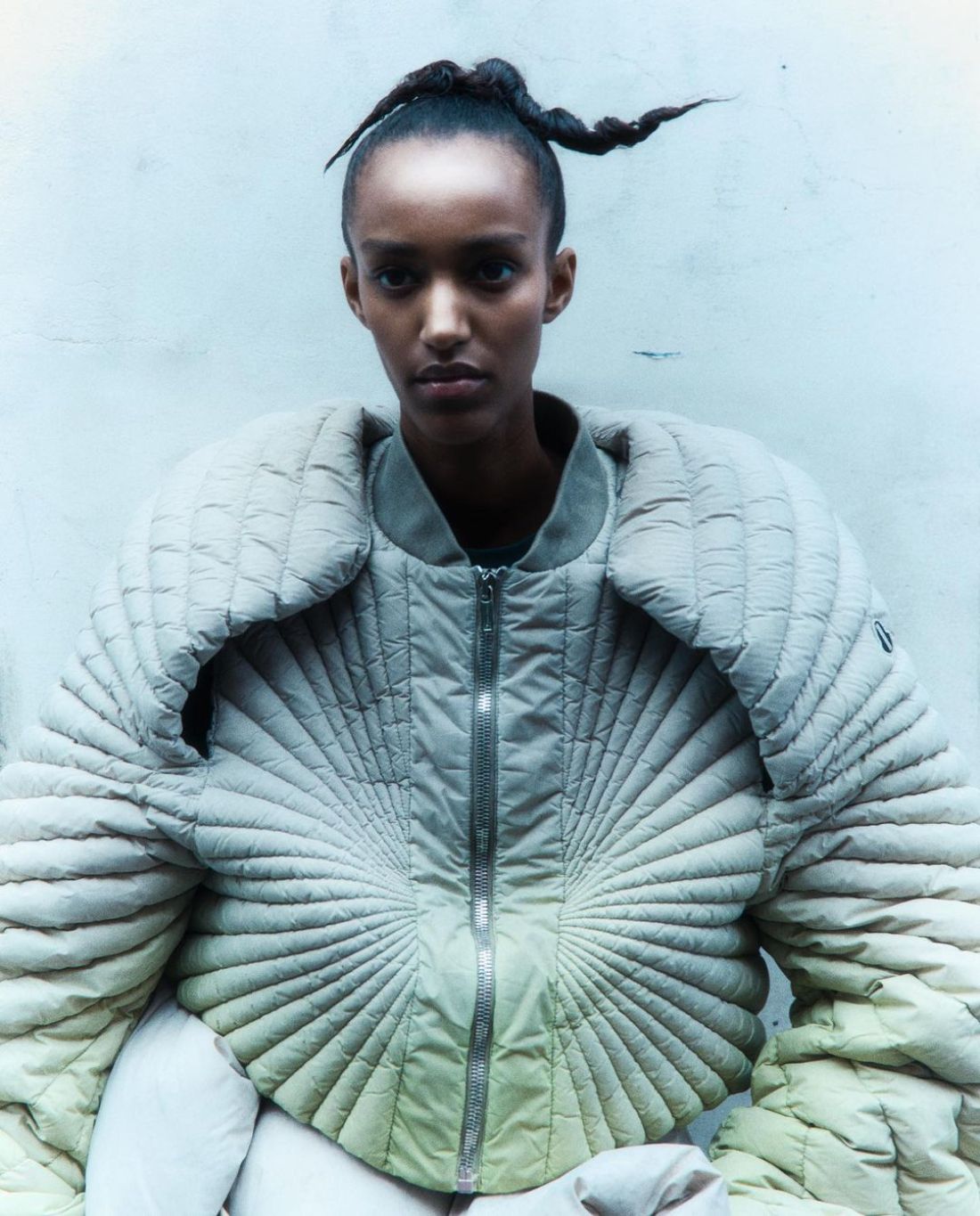 Muna Mahamed in Rick Owens x Moncler by Antoine Harinthe for Cero Magazine Spring-Summer 2024