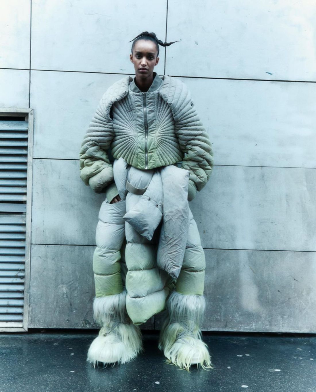 Muna Mahamed in Rick Owens x Moncler by Antoine Harinthe for Cero Magazine Spring-Summer 2024