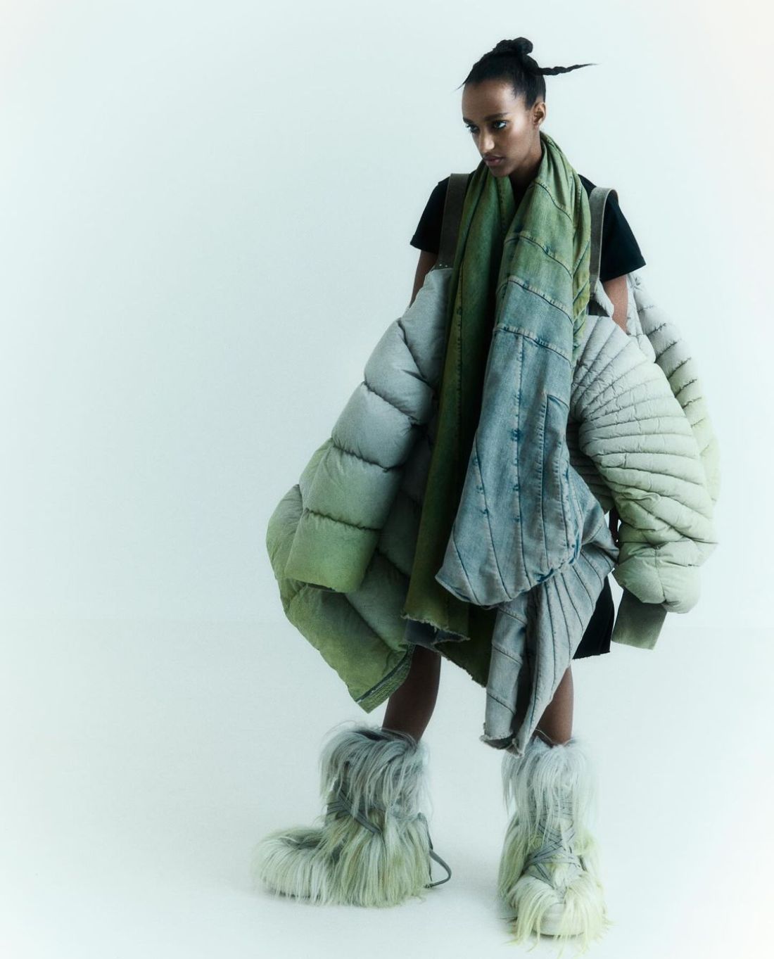 Muna Mahamed in Rick Owens x Moncler by Antoine Harinthe for Cero Magazine Spring-Summer 2024