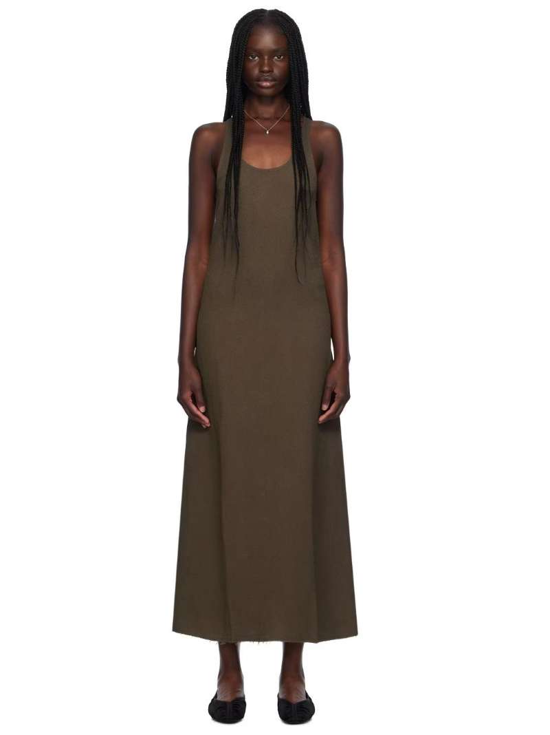 TOTEME Brown Scoop Neck Maxi Dress  SSENSE