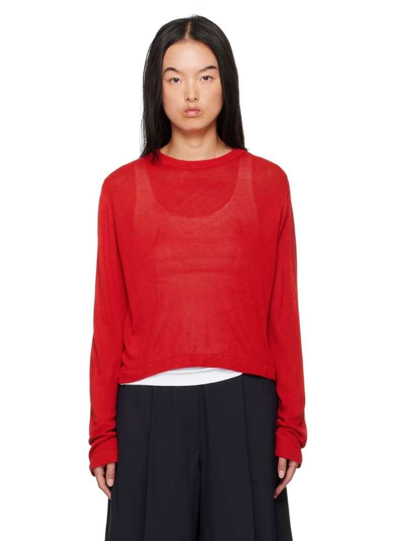 Cordera Red Viscose Long Sleeve T-Shirt  SSENSE