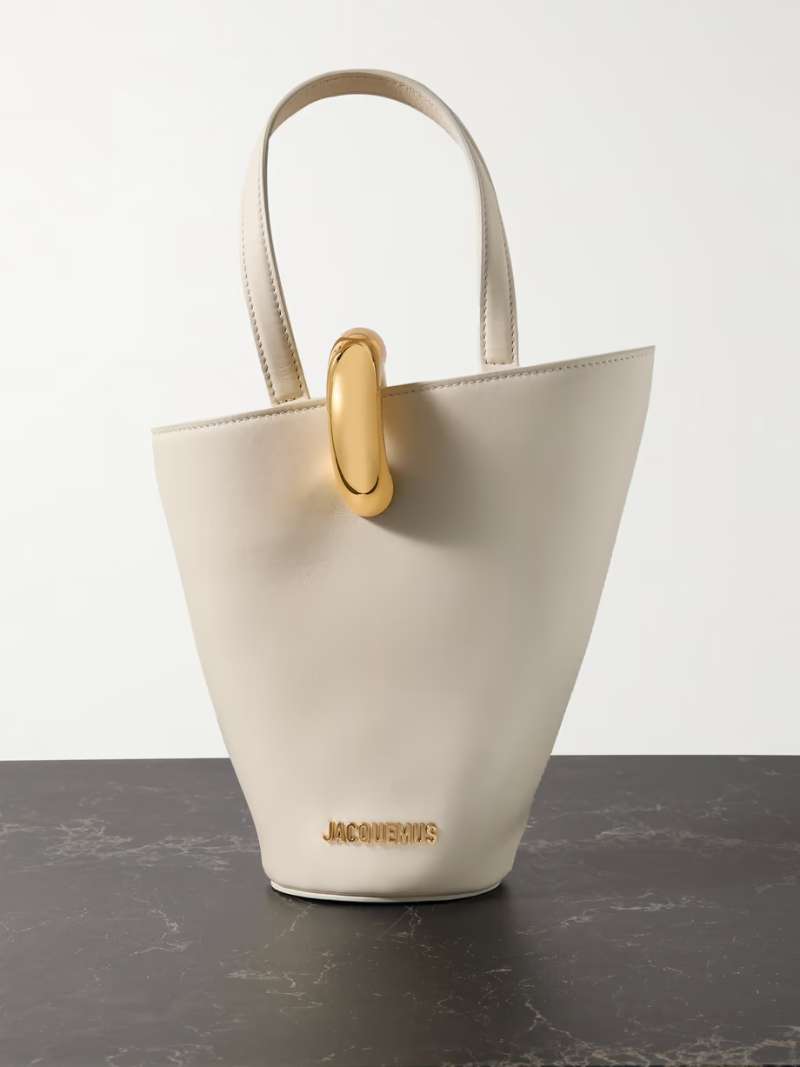 JACQUEMUS Le Petit Bambola embellished asymmetric leather tote  NET-A-PORTER