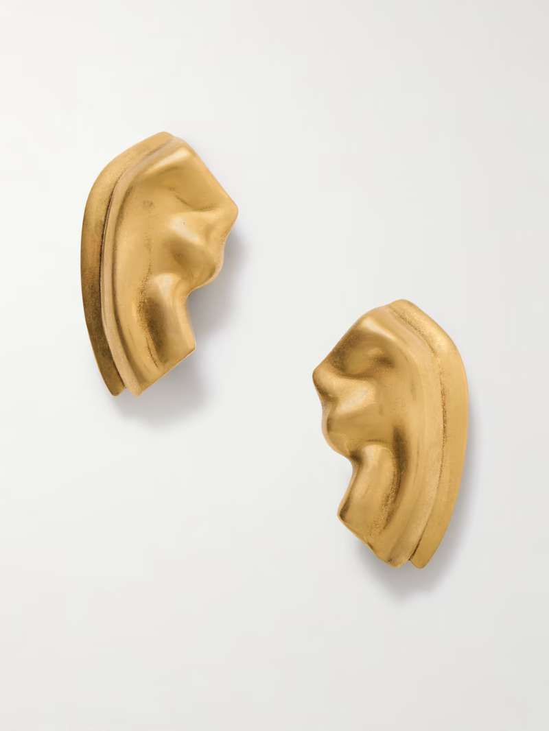 KHAITE Amato gold-tone earrings  