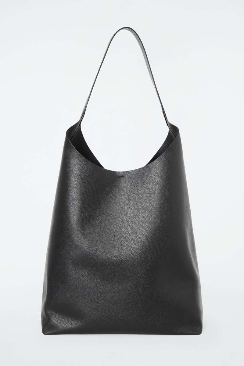 SERIF TOTE - LEATHER - BLACK - Bags - COS