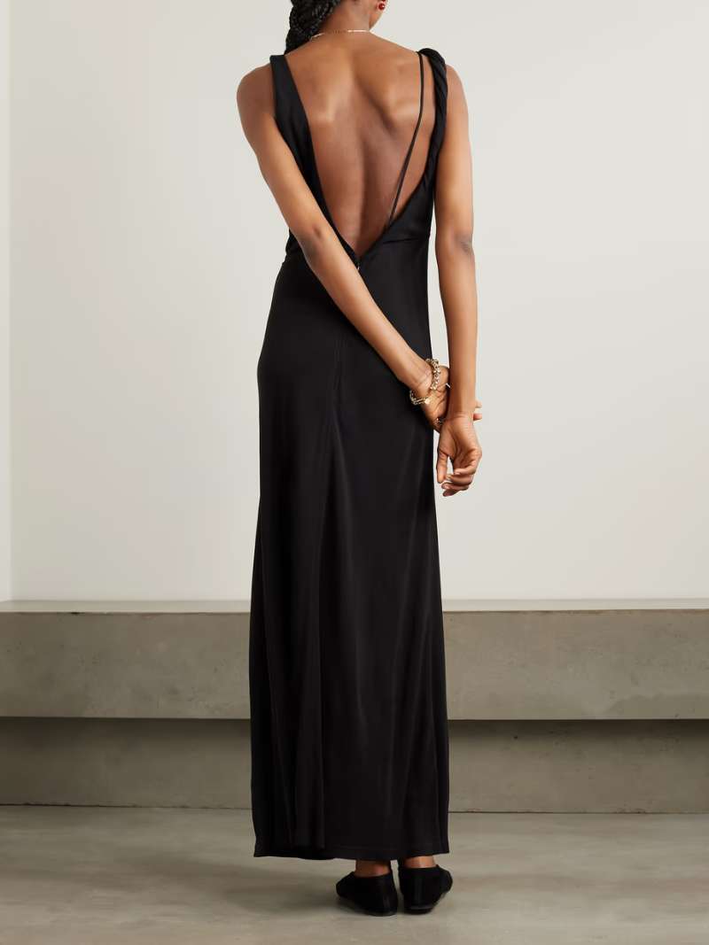 TOTEME Twisted draped satin maxi dress  NET-A-PORTER