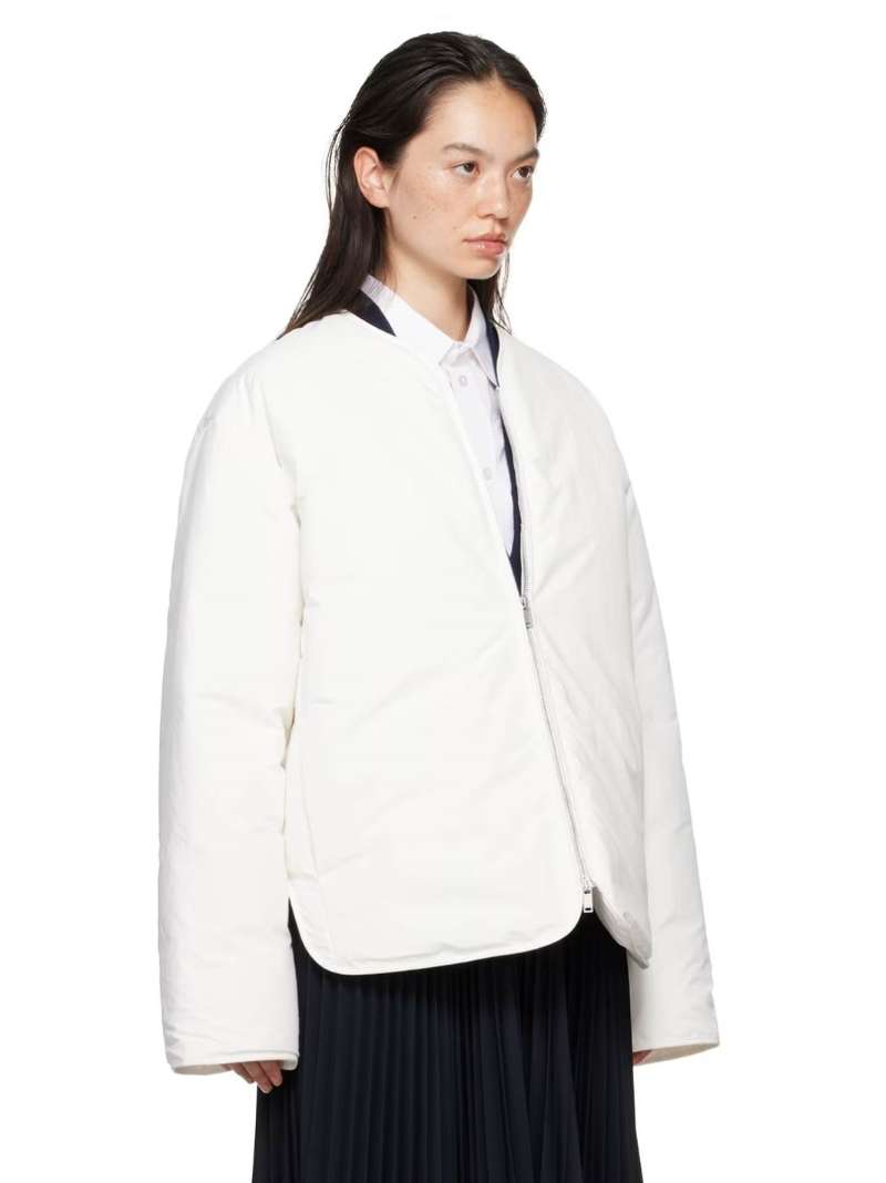 Jil Sander White Vented Down Jacket  SSENSE