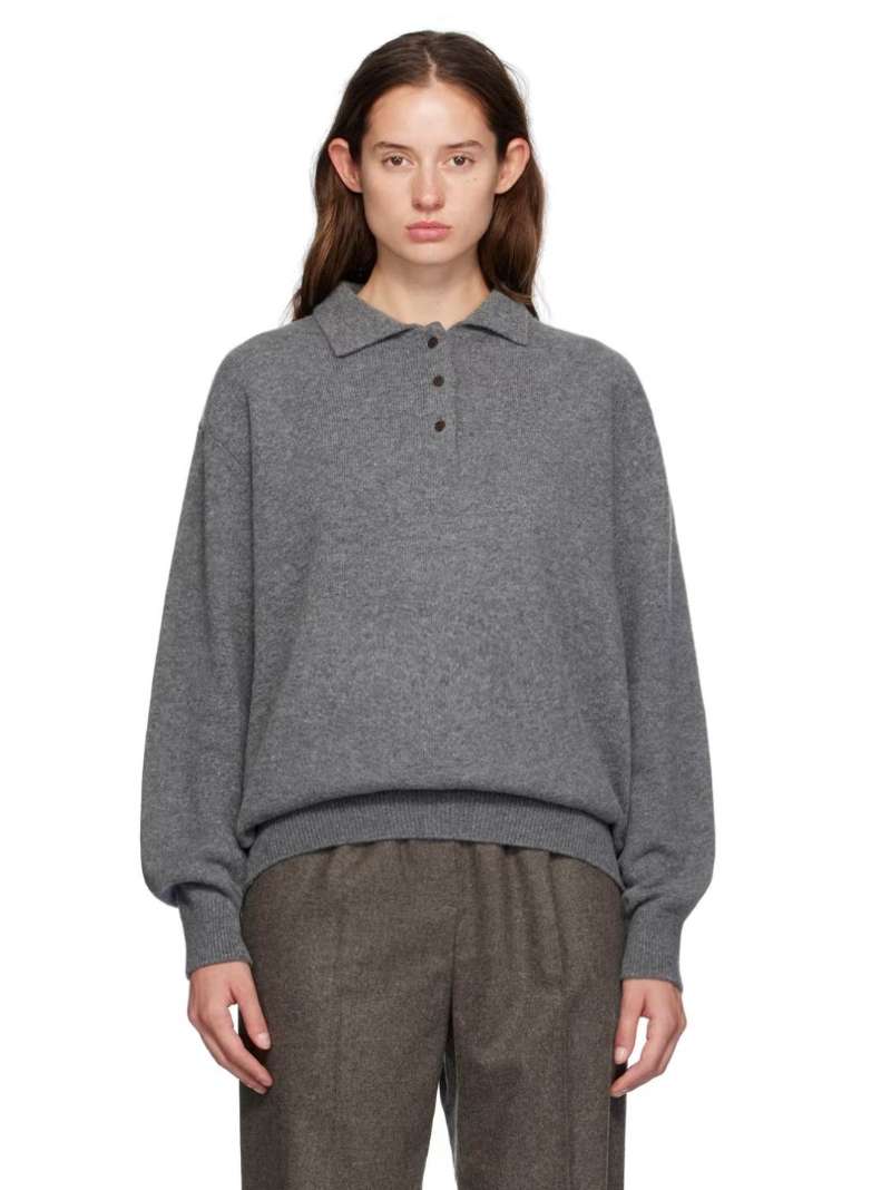 LE17SEPTEMBRE Gray Collar Sweater  SSENSE