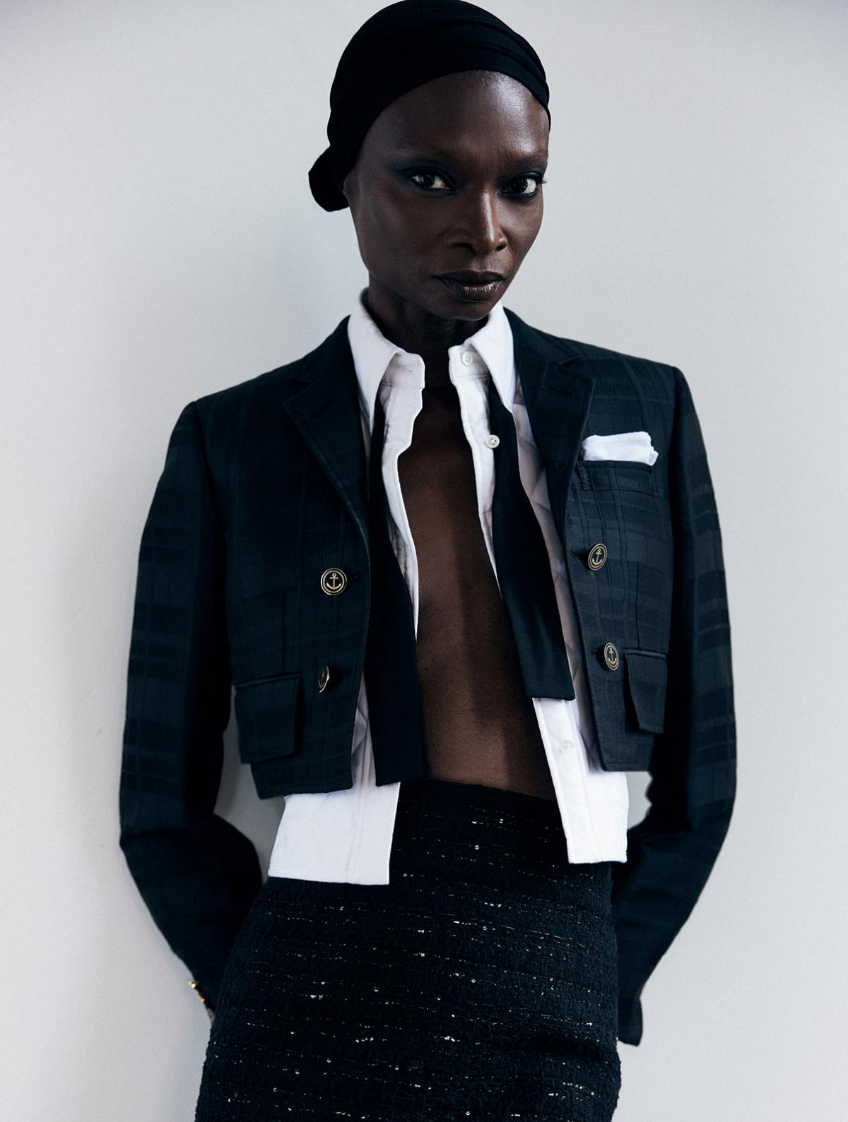 Debra Shaw & Mo Thiam in Thom Browne by Jonas Huckstorf for Document Journal Fall-Winter 2024