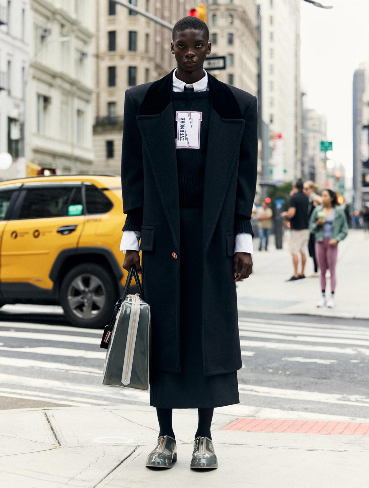 Debra Shaw & Mo Thiam in Thom Browne by Jonas Huckstorf for Document Journal Fall-Winter 2024