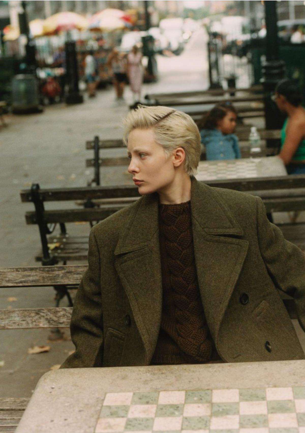 Celeste Fitzpatrick in Fall's Best Peacoats by Dudi Hasson for WSJ Magazine October 2024