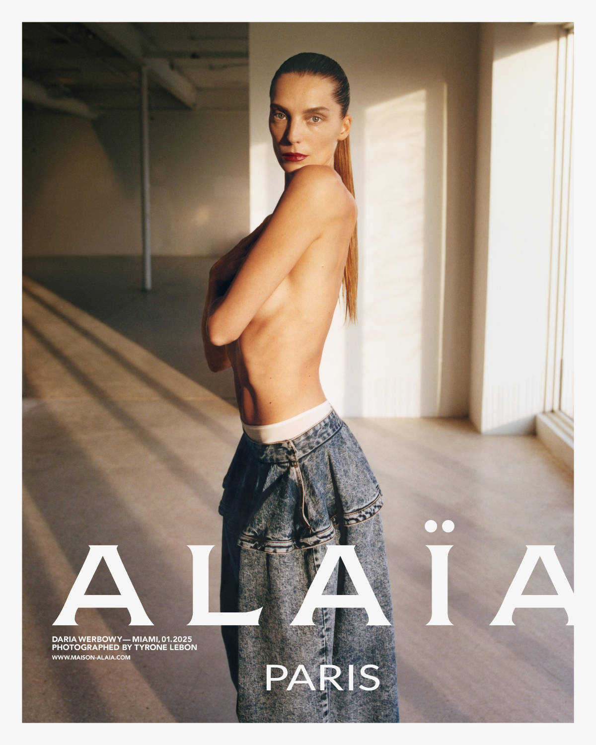 Daria Werbowy by Tyrone Lebon for Alaia Winter-Spring 2025 Ad Campaign