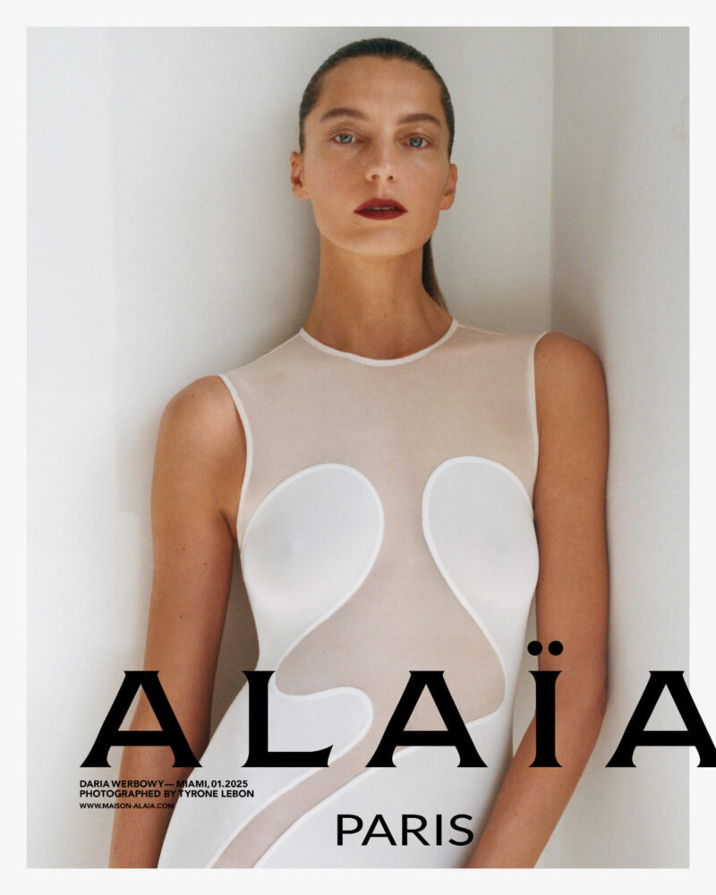 Daria Werbowy by Tyrone Lebon for Alaia Winter-Spring 2025 Ad Campaign