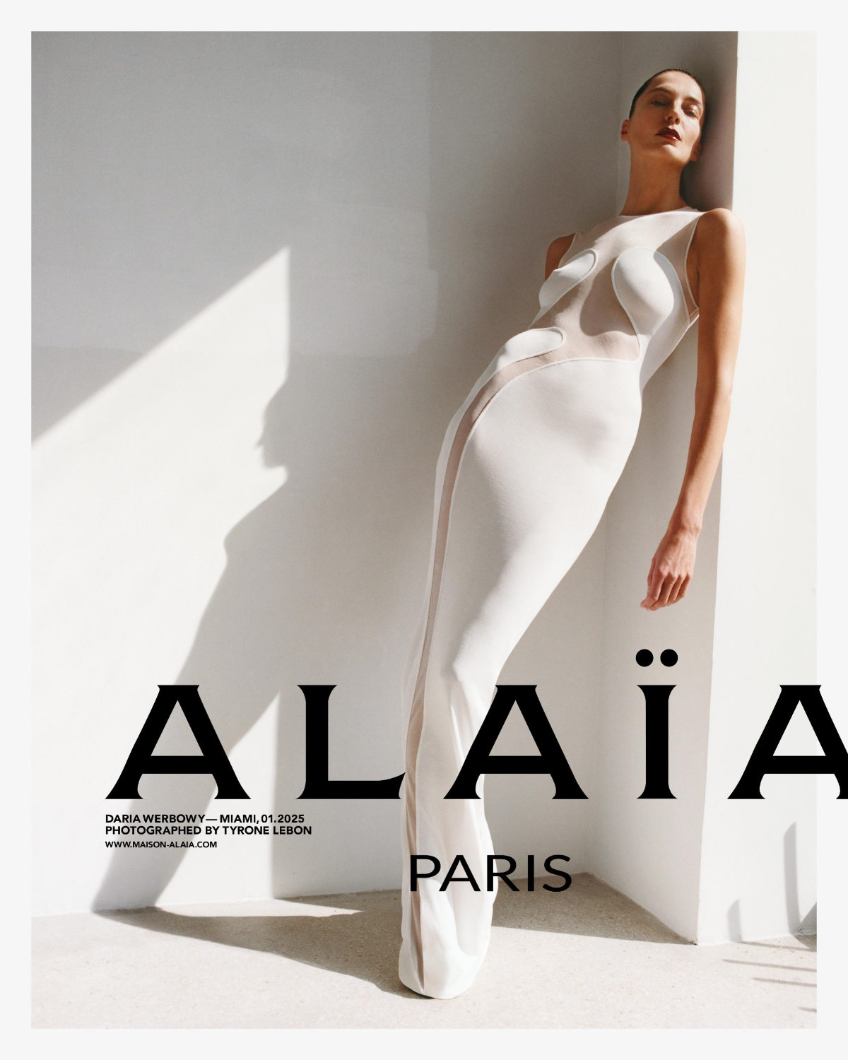 Daria Werbowy by Tyrone Lebon for Alaia Winter-Spring 2025 Ad Campaign