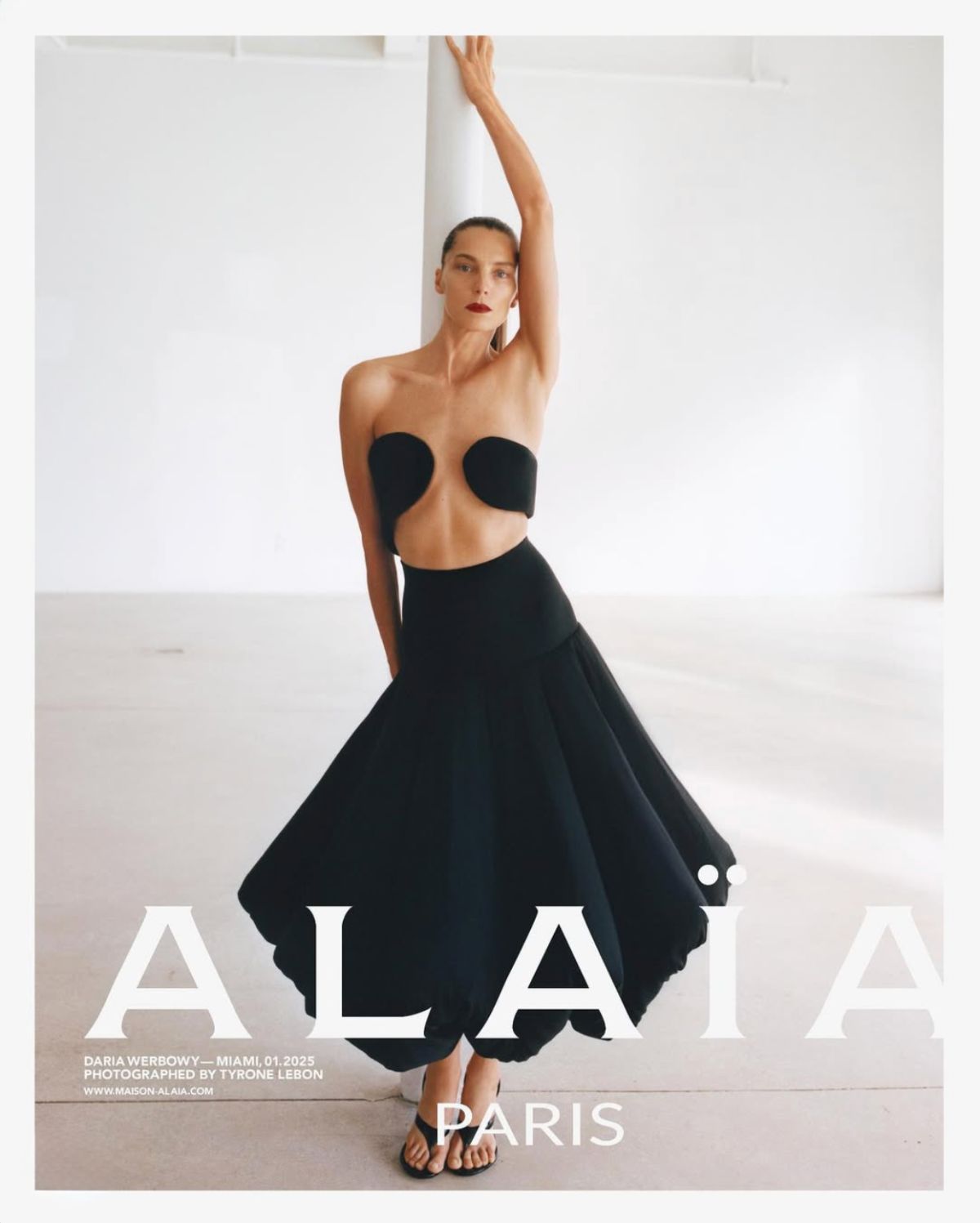 Daria Werbowy by Tyrone Lebon for Alaia Winter-Spring 2025 Fashion Campaign